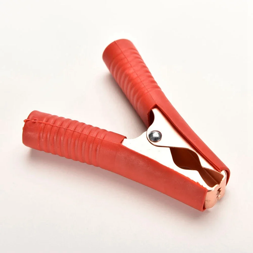 2PCS 100A Small Cable Battery Alligator Clips Hot Copper-Plated All-Inclusive Black And Red Spring Car Crocodile Clamps