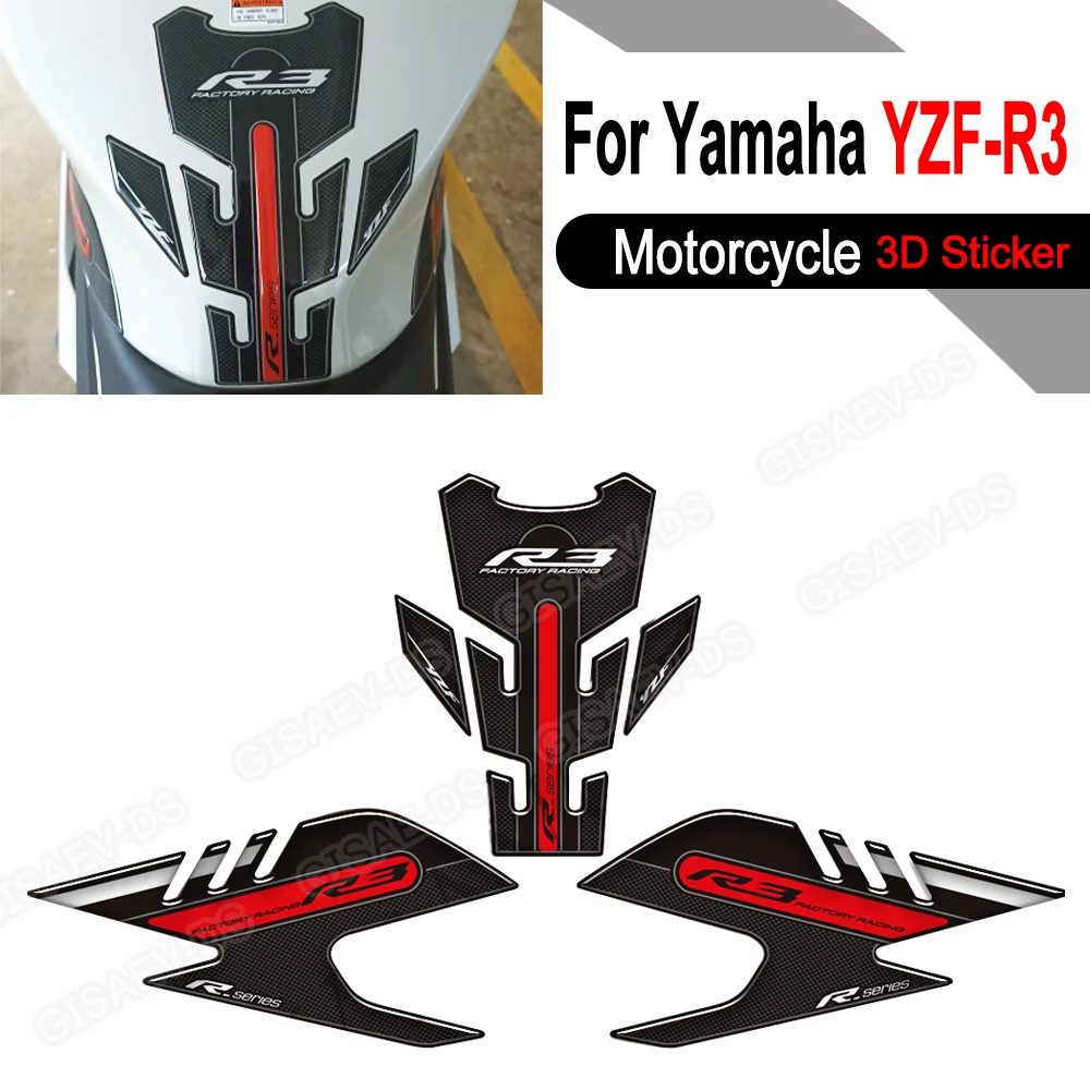 

Для Yamaha YZF-R3 YZFR3 YZF R3 аксессуары для мотоциклов, наклейки на бак, боковые ручки, комплект для газа, мазута, защитные наклейки на колено