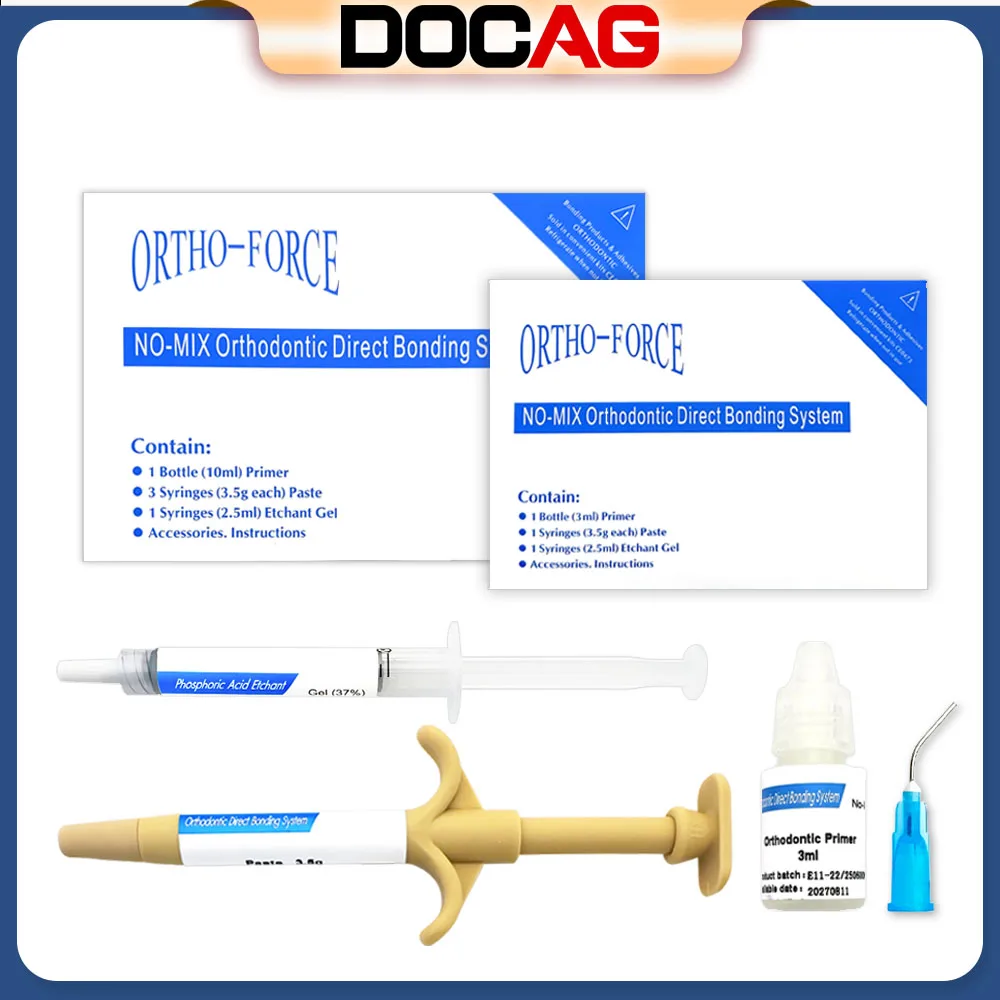 Kit de Adhesivo Dental DOCAG para Ortodoncia, Pegamento Autocurable para Brackets, Gel de Grabado, Adhesivo Invisible para Brackets, Adhesivo de Ortodoncia