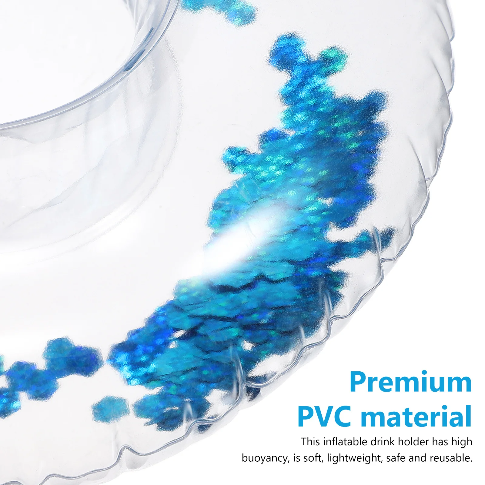 10 قطعة حامل مشروبات قابل للنفخ بريق الترتر كأس عائم زجاجة حامل لحمام السباحة الشاطئ حفلة قابلة لإعادة الاستخدام قسط بولي كلوريد الفينيل خفيفة الوزن #2