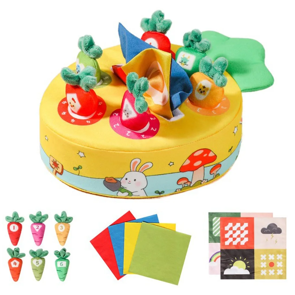 صندوق مناديل ناعم للأطفال لممارسة الأصابع ومقاوم للتمزق وسحب الجزر المحشو غير يتلاشى اللون كتاب قماشي للتعلم للأطفال الصغار #1