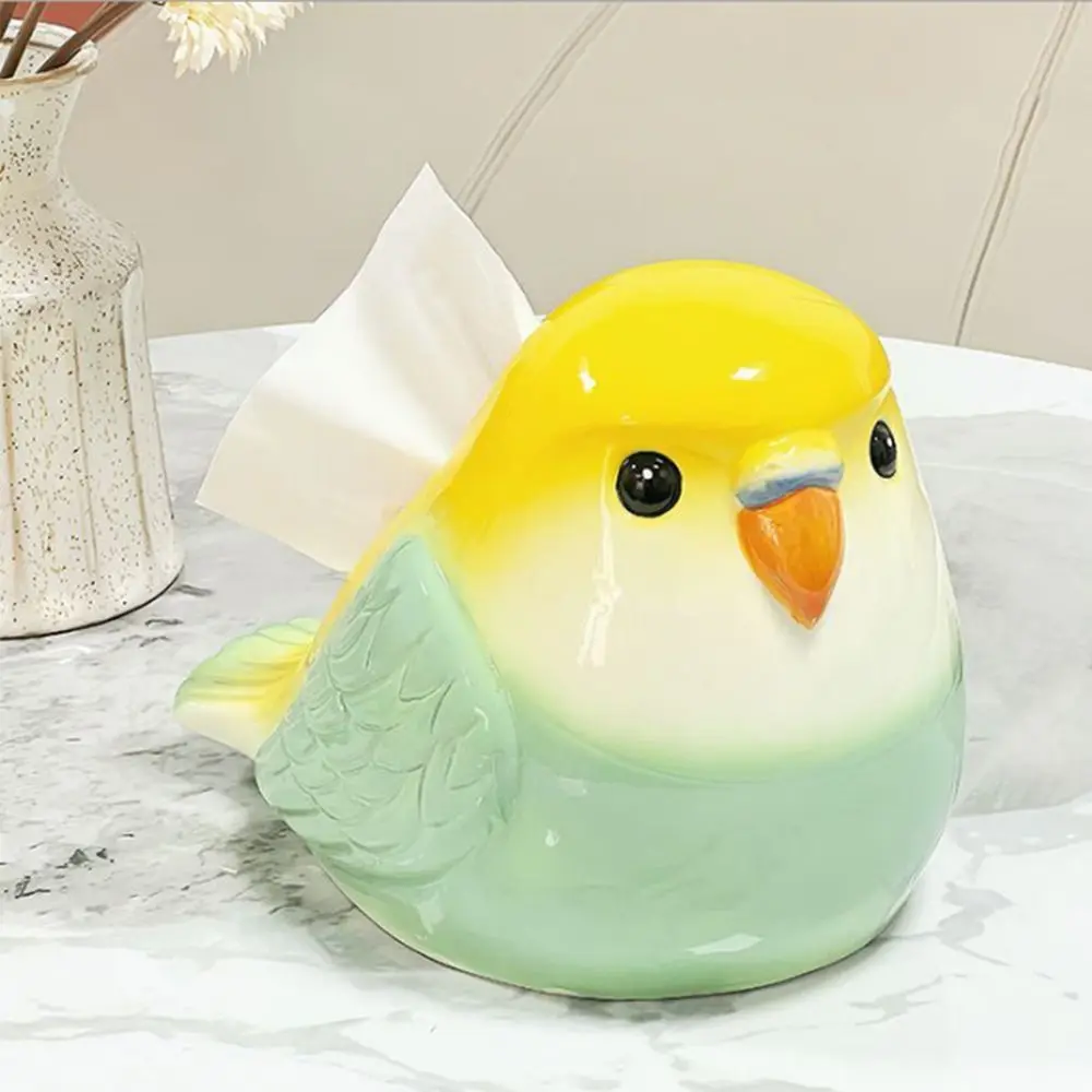 جميل صندوق مناديل سيراميك السيراميك سعة كبيرة الببغاء الأنسجة صندوق تخزين ديكور قابلة لإعادة الاستخدام موزع المناشف الورقية غرفة المعيشة