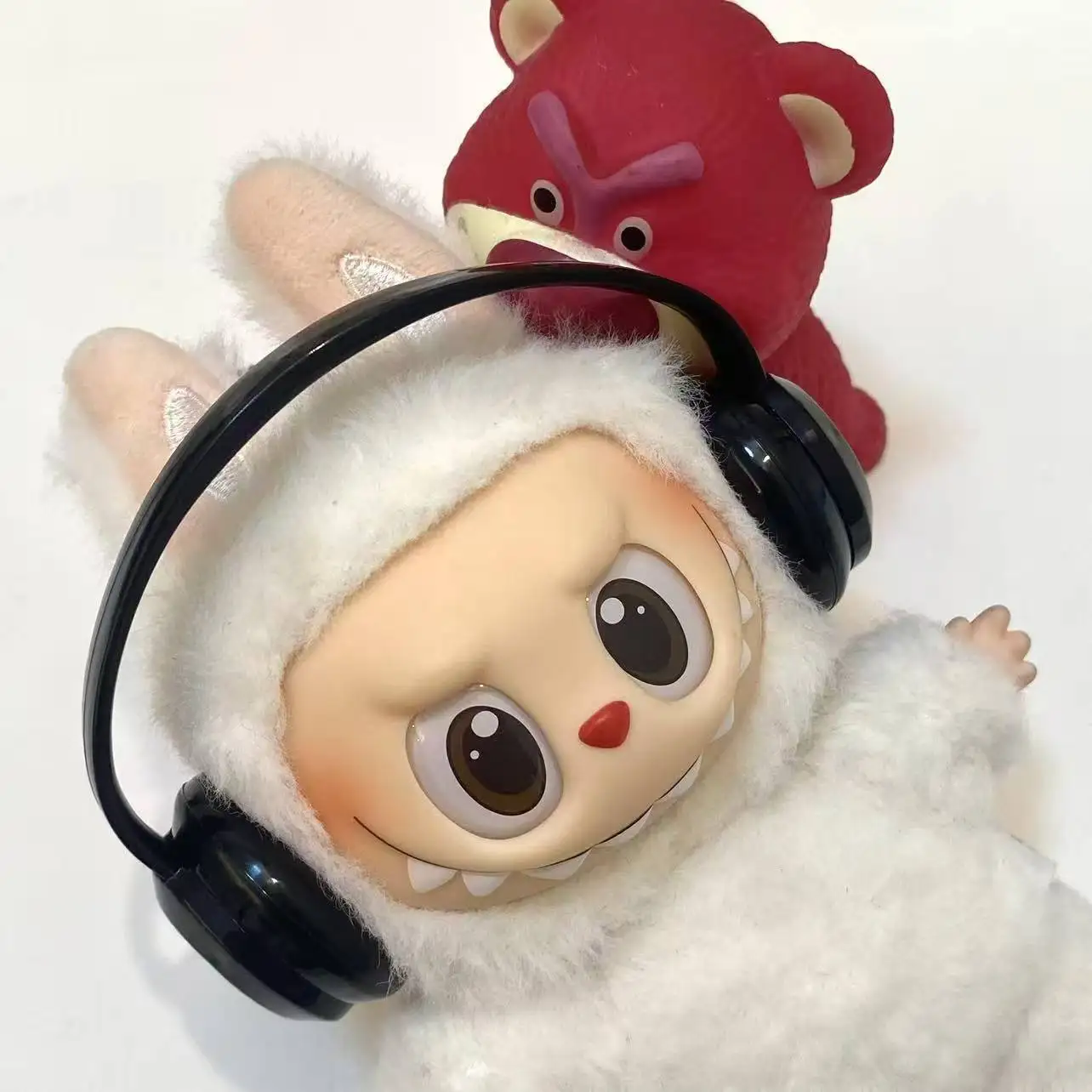 

For 17cm Labubu Accessories Colorful Headphones Set Kawaii Plush Doll Decoration Kid Gift Fashion Doll Outfit Headset Supplies