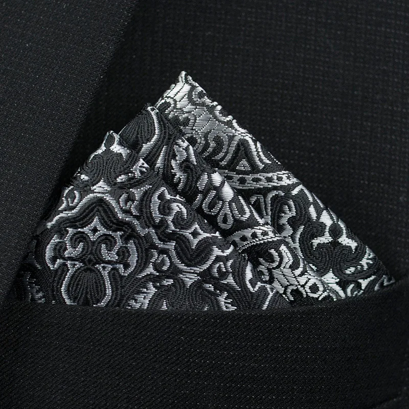 New Pocket Square Handkerchief Accessories Paisley Solid Colors Vintage Business Suit Hanky  Breast Scarf 25*25cm