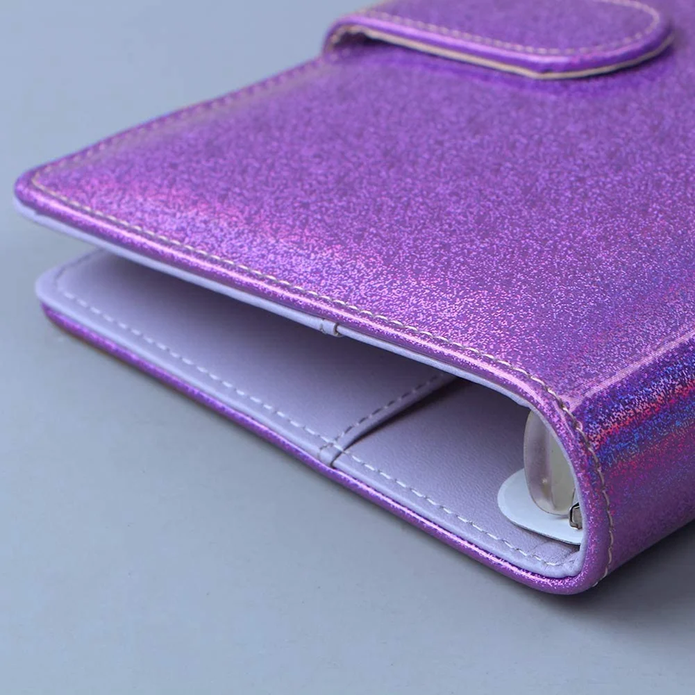 Imagem -05 - Couro Notebook Binder Capa a6 Anel Binder Orçamento Envelopes de Dinheiro Planejador Diário de Viagem Roxo pu