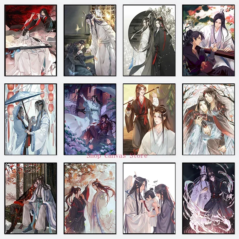 China Anime Mo Dao Zu Shi Wei WuXian/lan Zhan Canvas Painting Posters and Prints Wall Art Pictures Living Room Home Decoration