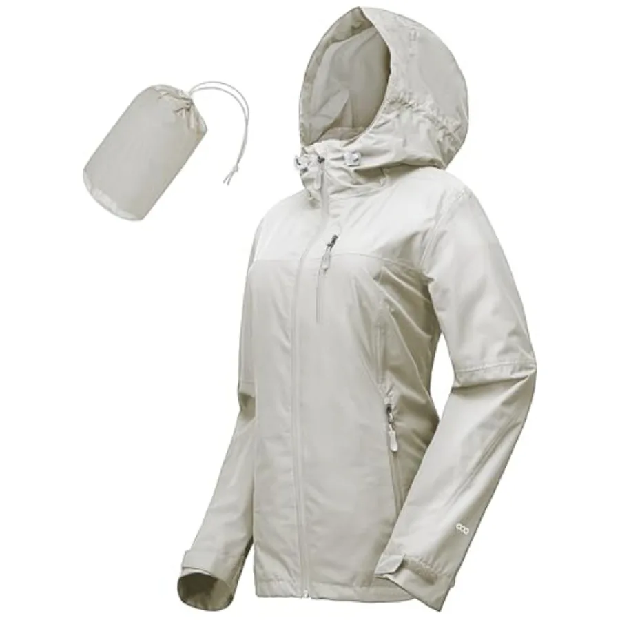 

33, 000Feet Packable Rain Jacket Women Lightweight Waterproof Raincoat with Hood Cycling Bike Jacket Windbreaker