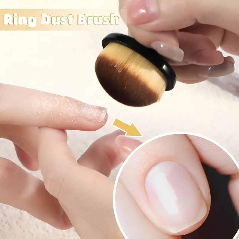 Nibiru DU Ring-Shaped Nail Dust Cleaning Brush Soft Nail Scrub Brush Manicure Brush for Nail Remover Portable Nail Tech Supplies