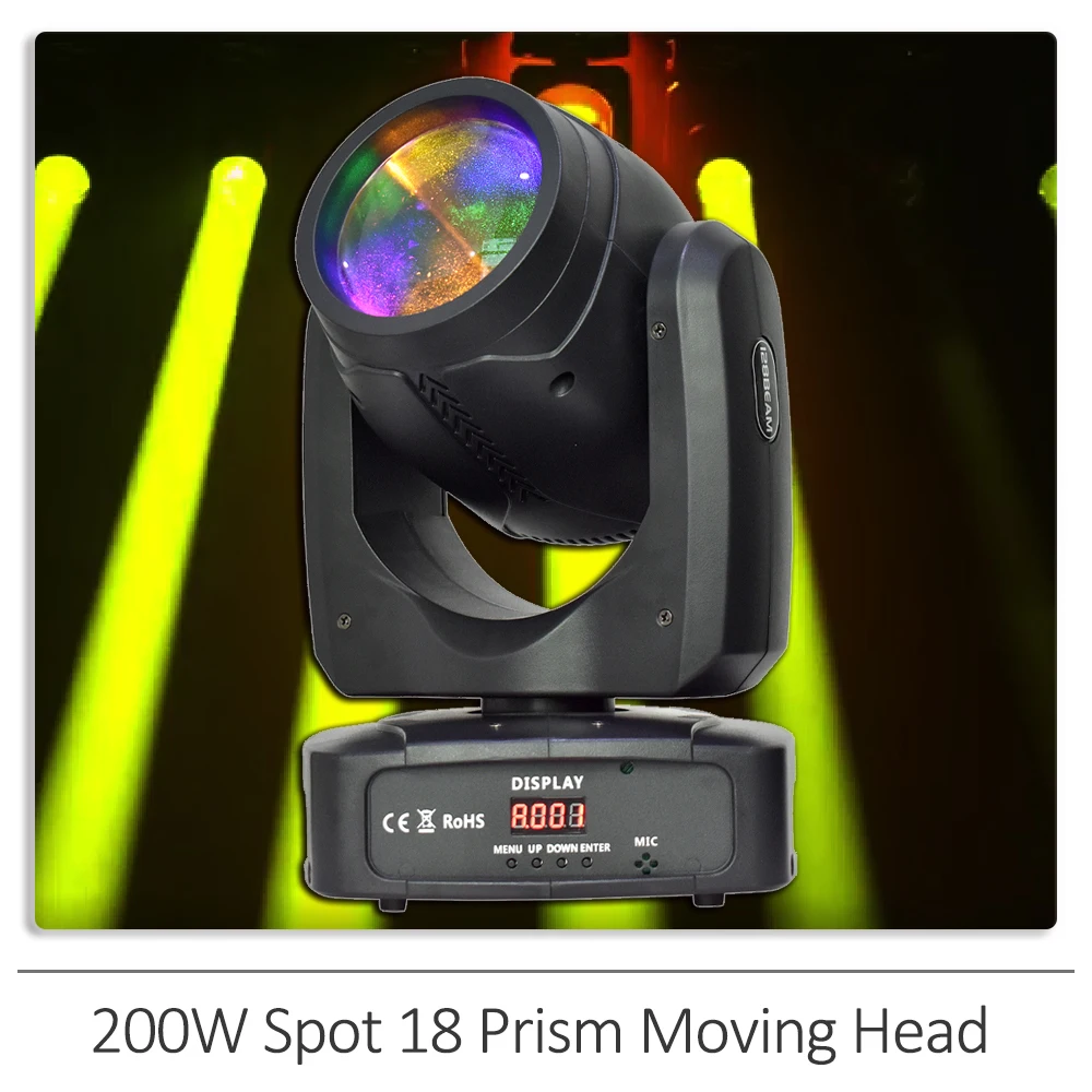 

New 200W Spot Beam Moving Head Light With 18 Prisms DMX DJ Disco Party Wedding Nightclub Show Stage Lighting Effects