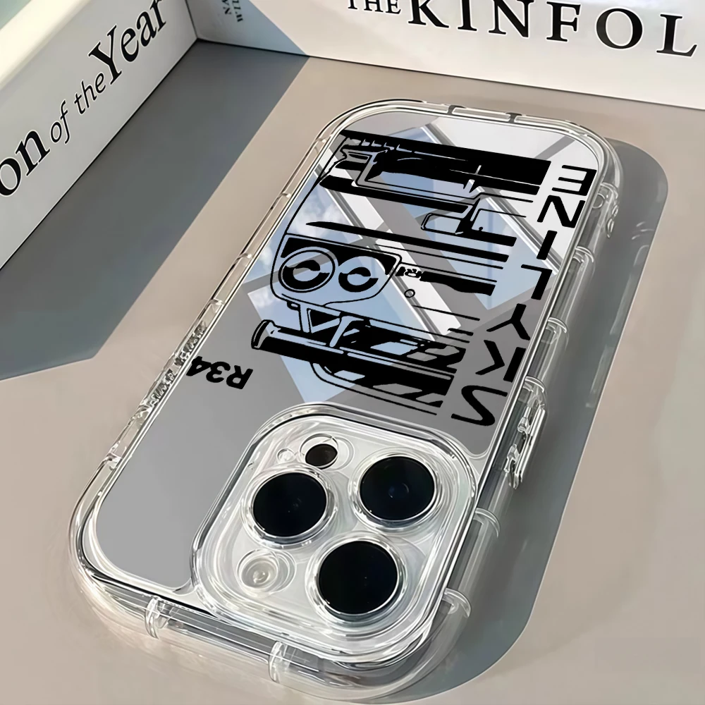 JDM Sports Car Silver Mirror Phone Case For iPhone 16 Pro Max 17 15 14 13 12 11 8 Plus Pro SE2 XR X 17 Air Max Soft Gift Cover view 5