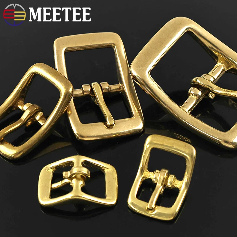 

5/10Pcs Solid Brass Belt Buckle 13-25mm Metal Waistband Pin Buckles for Leather Strap Dog Collar Hook DIY Hardware Accessories