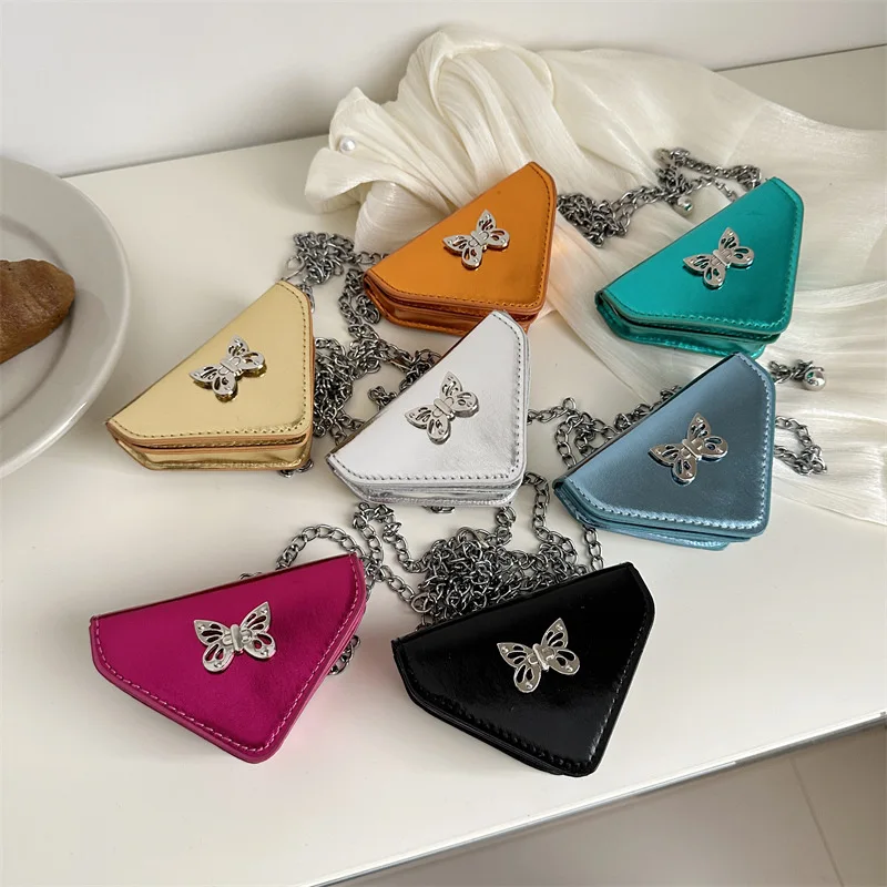 Designer Luxury Bag Premium mini triangle bag female new fashion chain shoulder bag Girls Small Wallet Lipstick Earphones Pouch