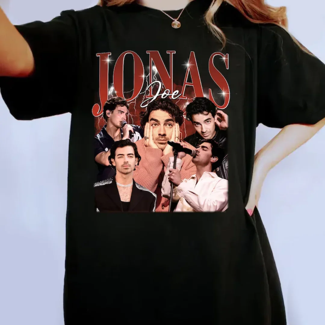 

2025-26 Summer Jonas Brothers Joe Graphic 100%Pure Cotton Printed POP ARTISTS Trend T-shirt Unisex Oversized Casual Breathable