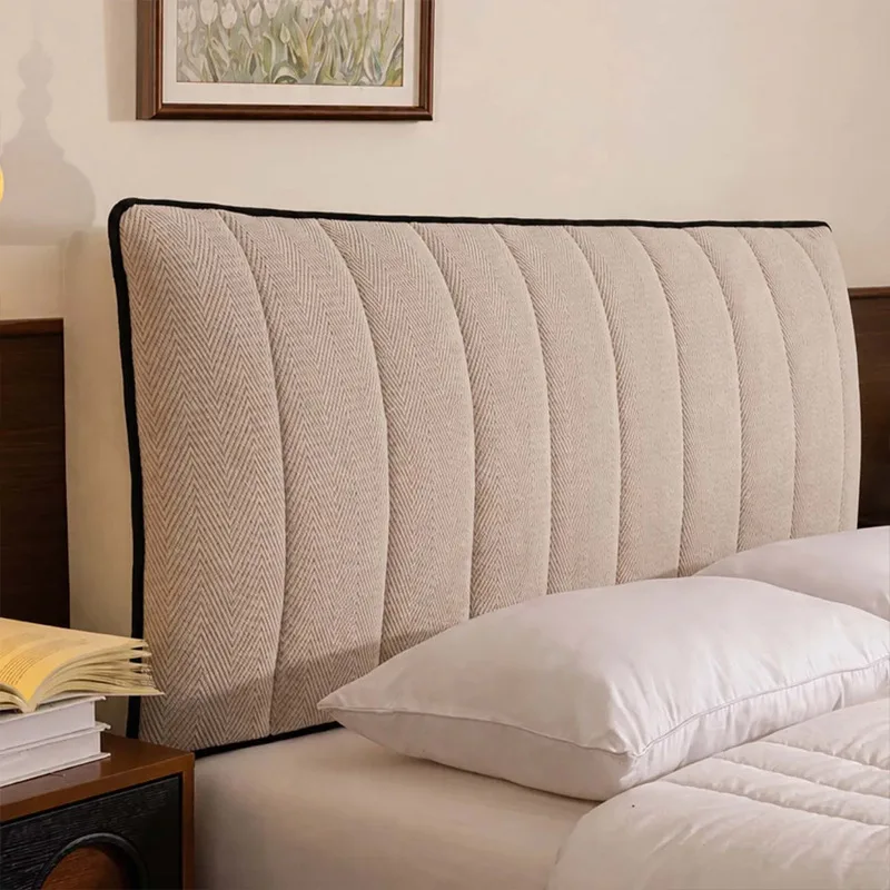 Vertical Bar Plush Bed Back Dust Protector Cover All-inclusive Velvet Headboard Cover Super Soft Smooth Quilted Head Cover