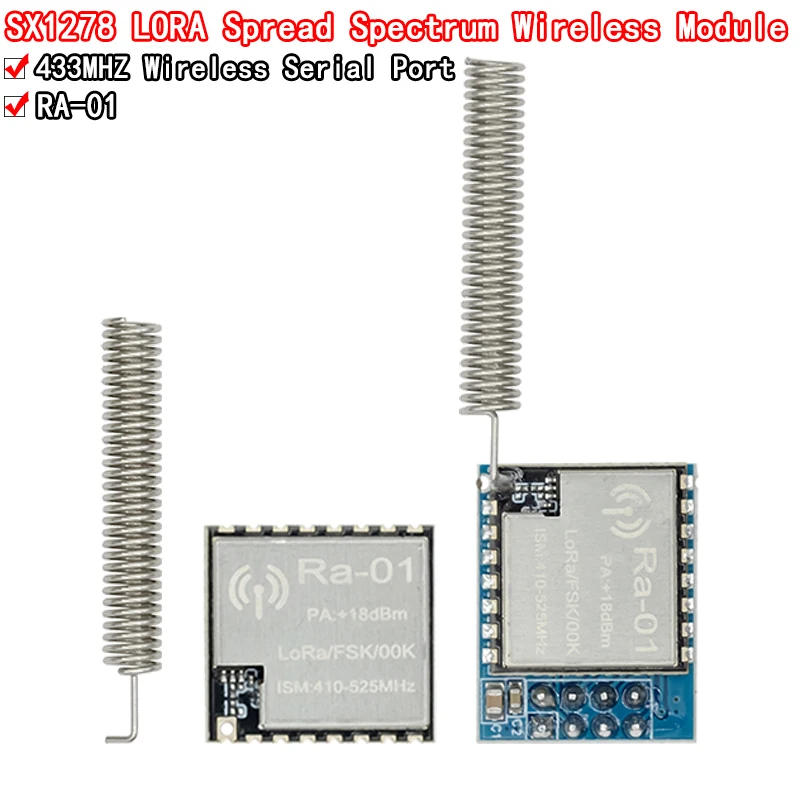 1 ~ 10 шт. RA-01 RA-02 LoRa SX1278 433 МГц беспроводной модуль передачи с расширенным спектром, самый отличительный 10 км для Arduino