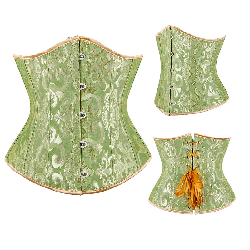 Damen Gothic Jacquard Unterbrust-Korsett Bustier Taillengürtel Schlankheits-Bodyshaper Korsett Dessous Übergröße Party Clubwear – Detail 6