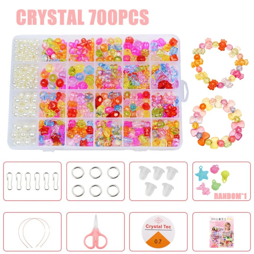 Arts Crafts DIY Handmade Beaded Kit Toy DIY Toy Jewelry Set Beads Toys for Children Girl Kawaii Creative