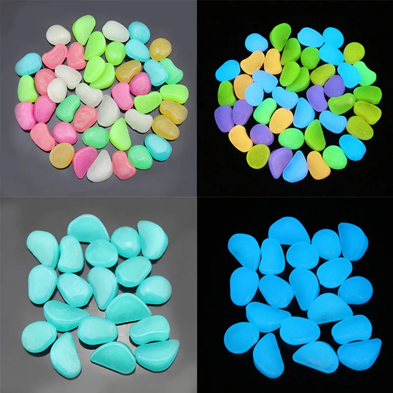 

30pcs Luminous Stones 2.5cm Glow in the Dark Pebbles Aquarium Landscape Outdoor Decor Garden Decoration Gravel