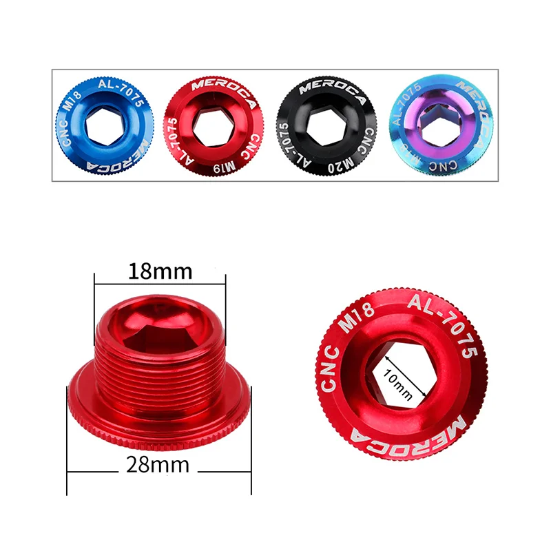 MEROCA  Bicycle Crank Cover M15 M18 M20 CNC Aluminum Alloy Road Mountain Bike Crankset Plug Screw MTB Crank Cap Bicycle Part