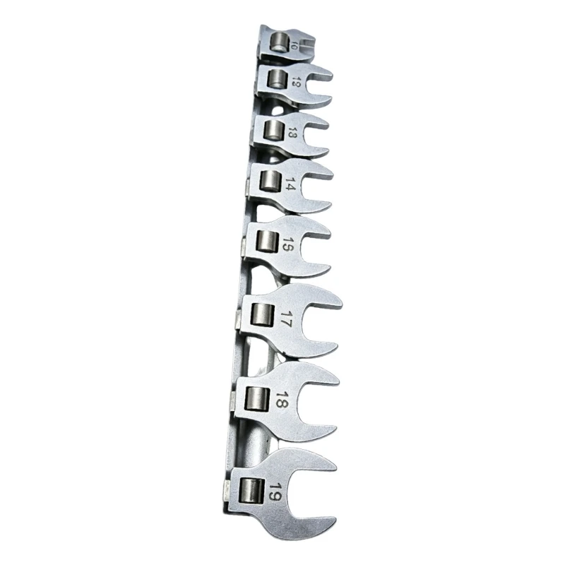 8Pcs Open-End Crowfoot Fastener Tool Set with 3/8 Drive, Metal Square-Drive Design for Repair and Maintenance Use Daily JOMD