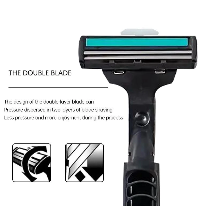 Imported manual razor with original Sharp Speed dual-layer blades for men, featuring a scratch-resistant razor head.