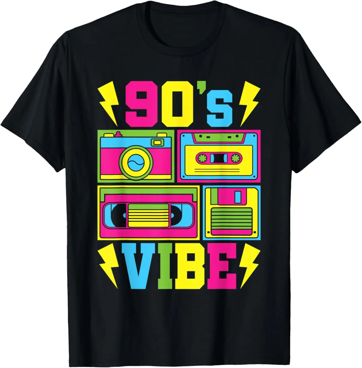 Funny 90's Vibe 90s Outfit Retro Party Men Women Kids T-Shirt