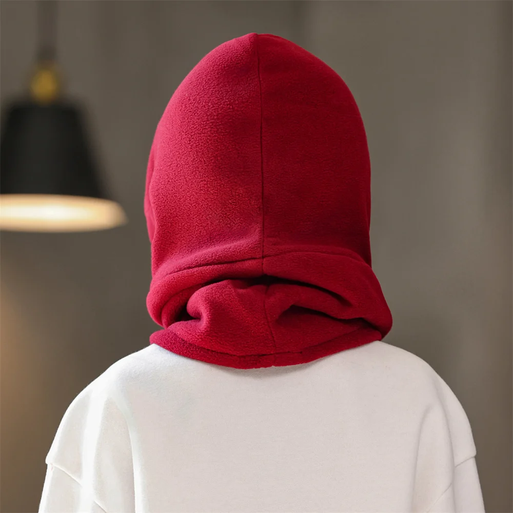 Winter Kids Hat Windproof Mask Knit Beanie Hats for Boys Girls Hat Scarf Snood Caps Child Fleece Hooded Neck Warm Hats