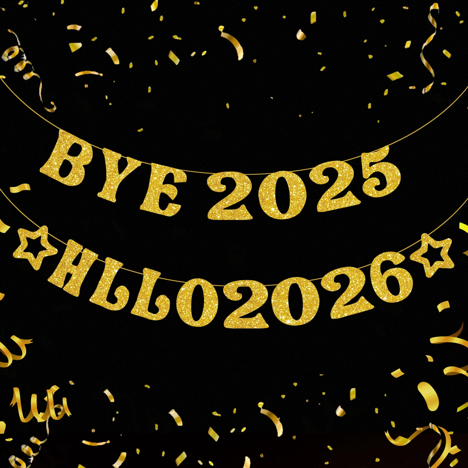 Gold Glitter Bye 20… - image