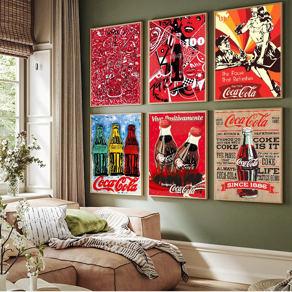 C-coca-cola Movie Sticky Posters Fancy Wall Sticker For Living Room Bar Decoration Vintage Decorative Painting