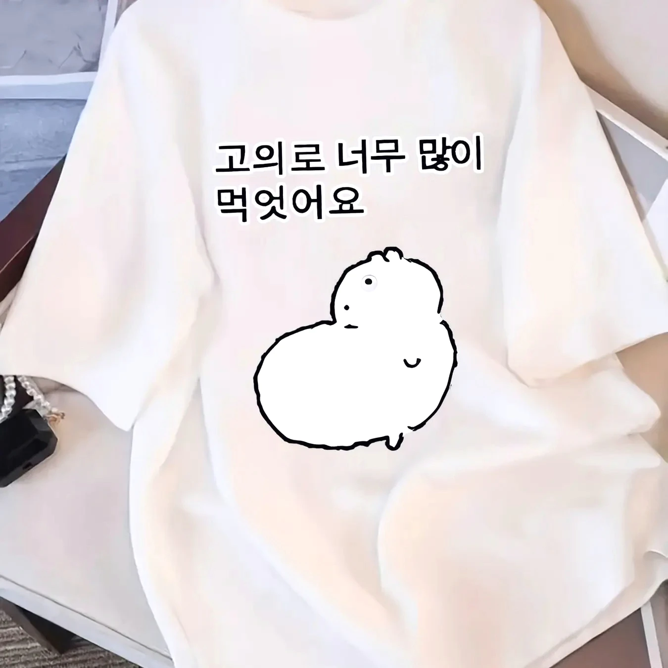 Soft and Cute Hamster Korean Fun Printed Women's Clothing Spring and Summer Trendy T-shirts Fashionable Items Y2k Summer New Top