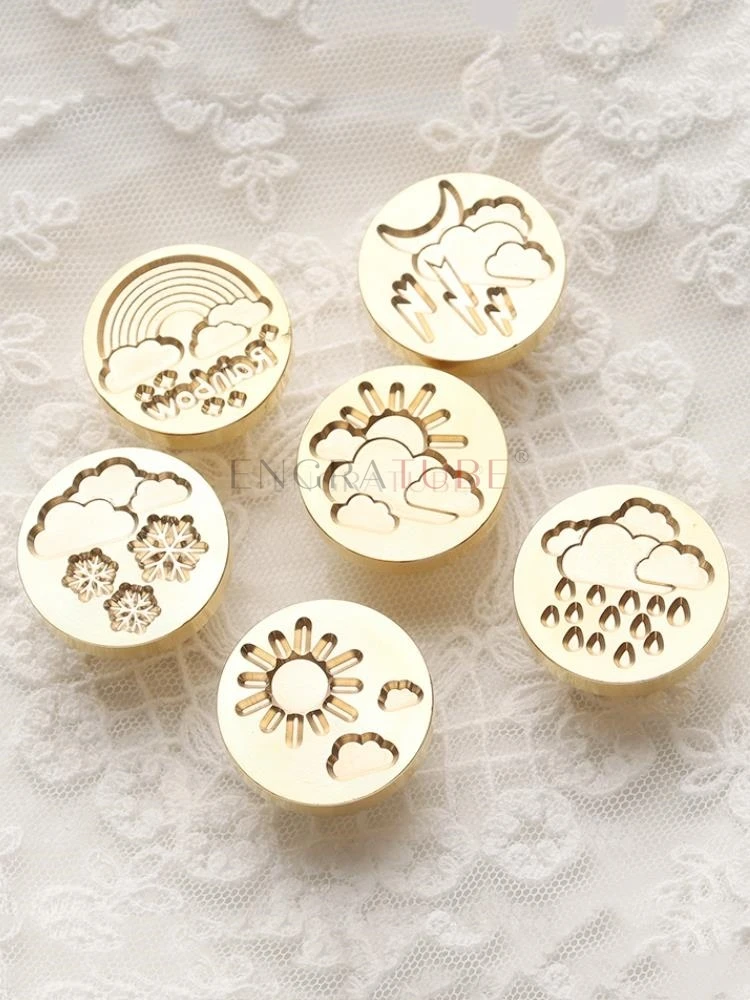 

25mm Sealing Wax Stamp Weather Rainbow Cloud Lightning Rainy Snowy Sunny Day For Wedding Invitation Gift Packaging Scrapbooking
