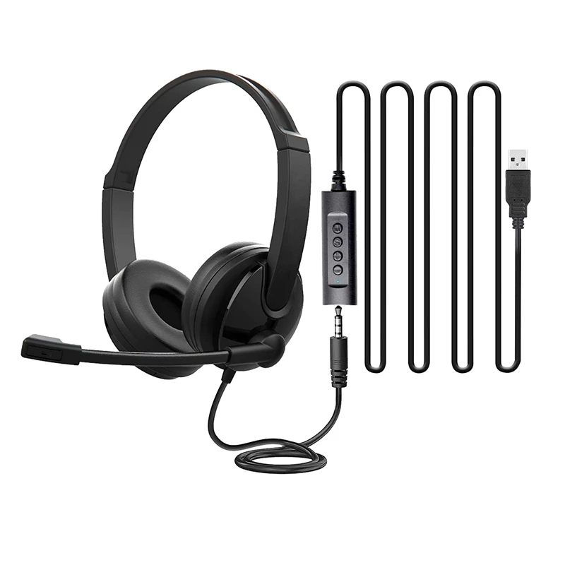 Headset USB Headset Computer Headset Microphone PC Stereo Conference Ears, Noise Isolation, Anti-Fatigue