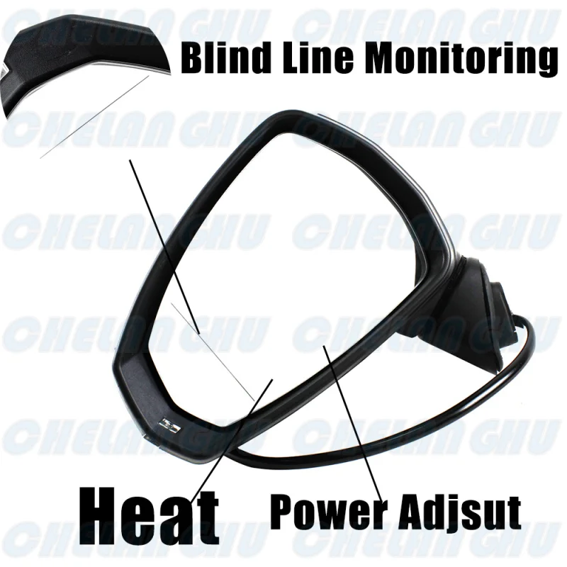 For Audi A3 2014 2015 2016 2017 2018 2019 2020 2021 LHD Left Side Black Painted 10 Pins Auto Adjust Power Fold mirror Assembly