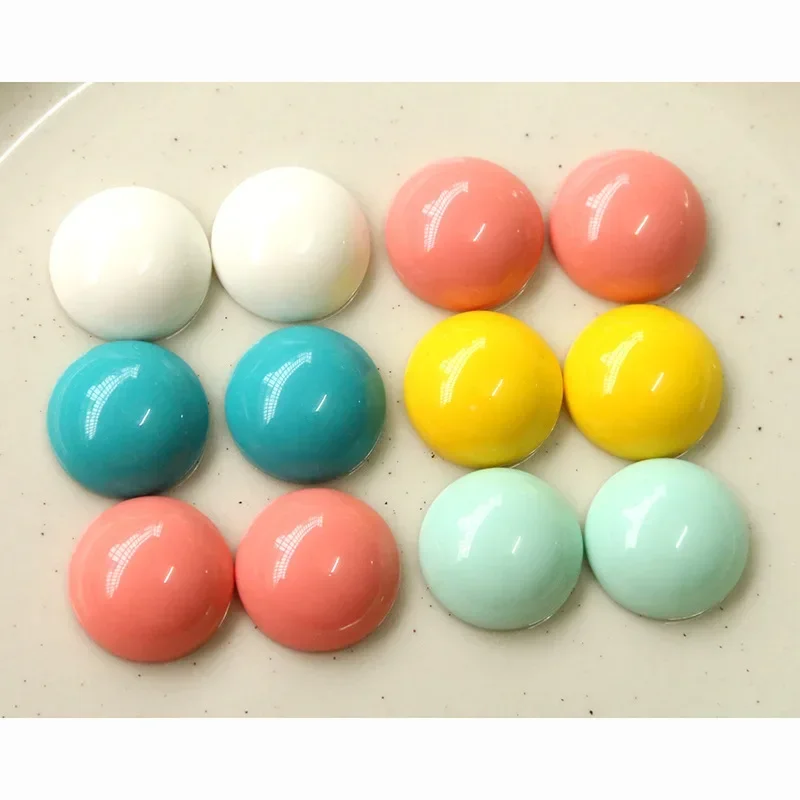 5pcs20mm Color Joker Semi-round and Semi-Pill Flat Back Resin Cabochons Scrapbooking DIY Jewelry Craft Accessories