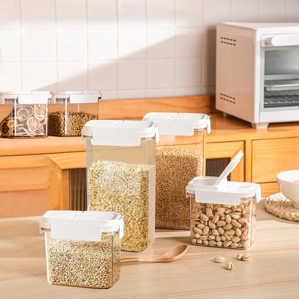 

New PET Cereal Storage Containers PP Silicone Nuts Coffee Container Lid Moisture-proof Airtight Food Containers