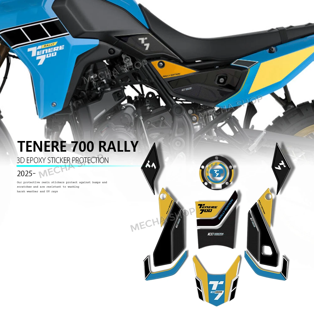 

For Ténéré 700 Rally Edition 2025 Tenere 700 Tank Pad Protective Decal 3D Sticker Motorcycle Accessories Kit