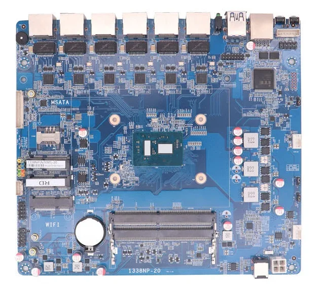 Placa base Intel Celeron N5095 FCBGA1338 de cuatro núcleos y cuatro hilos con múltiples puertos de red, 2DDR4 y tarjeta de red Gigabit Intel I225