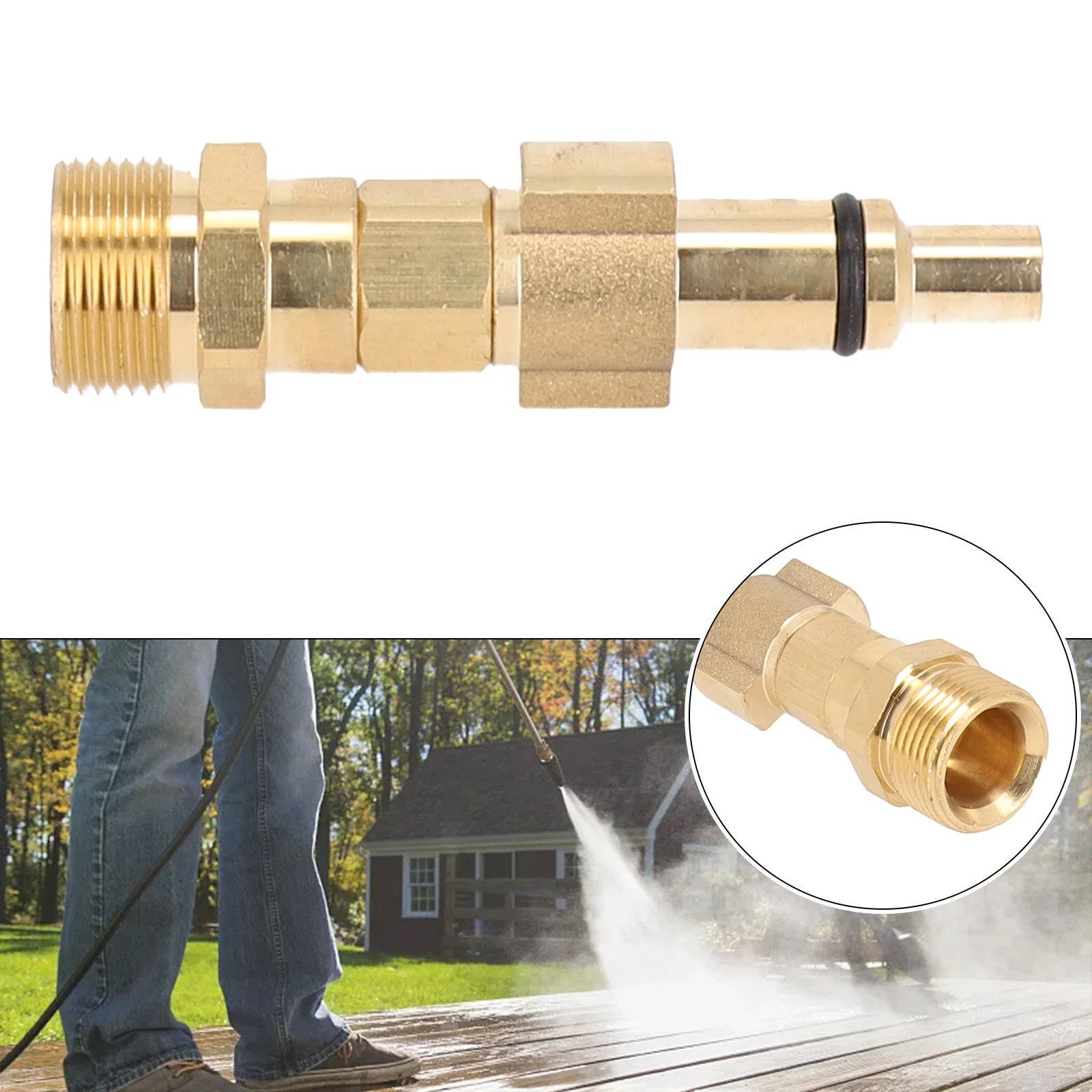 M22 Adapter Bayonet Adapter High Pressure M22 Male Thread Sturdy Washer 30 L/min Brass Cleaner Lances Practical