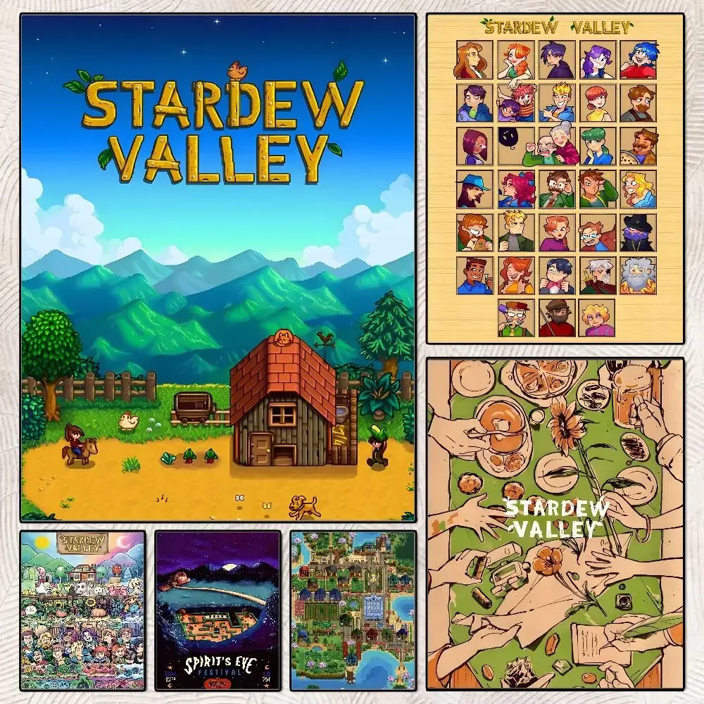 Stardew Valley Game Poster HD Posters Self-adhesive Waterproof Ideal For Living Room Bedroom Bar Decoration