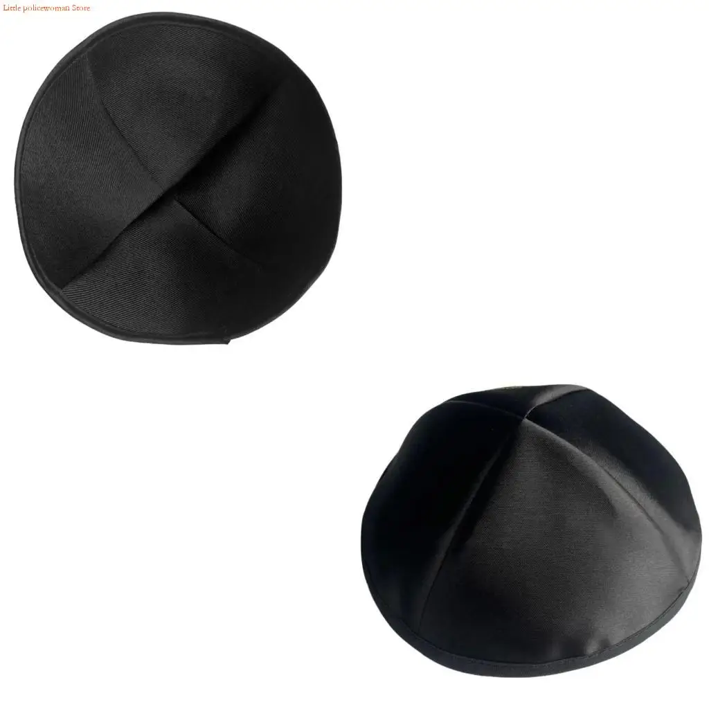 

F92D Satined Jewish Hat Round Kippah Hat Breathable Yarmulke For Men Synagogue Event