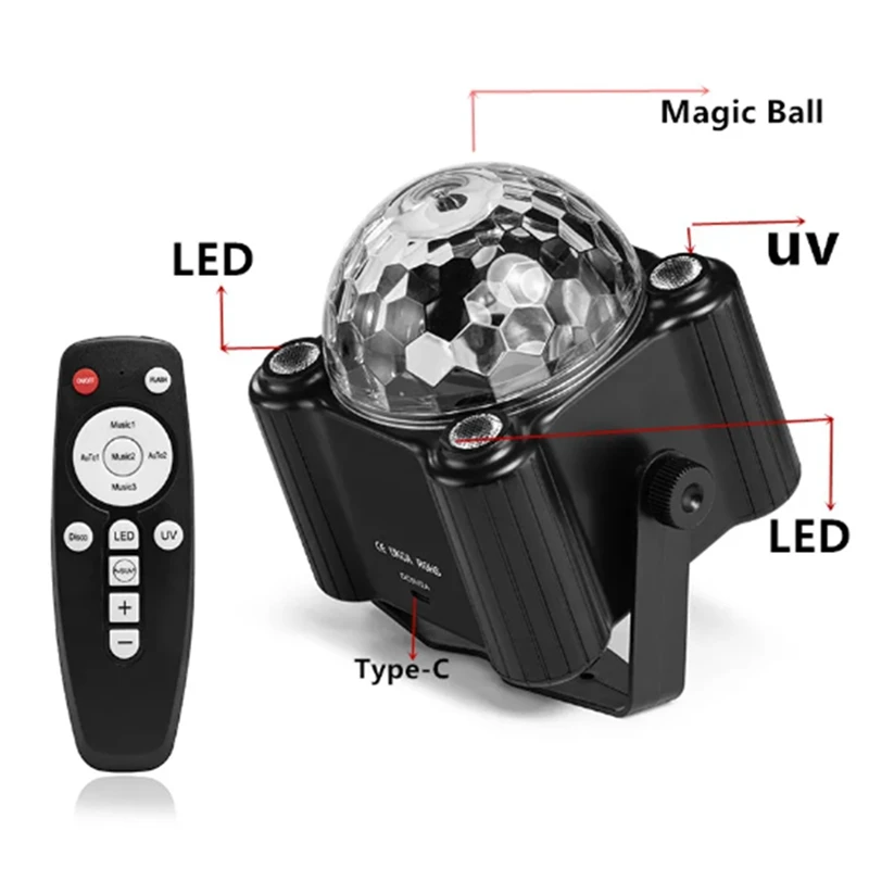 Disco Ball Lights LED UV Sound Frequency Strobe Stage Effect Wedding Christmas Festival Party Lights