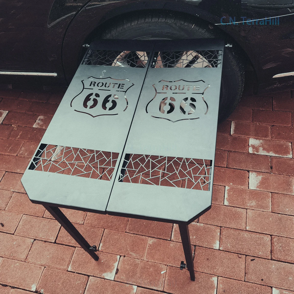 Folding Tire Table for Car Wheel Mount, Portable Camping Table for Outdoor Picnic, Easy Carry Foldable Table