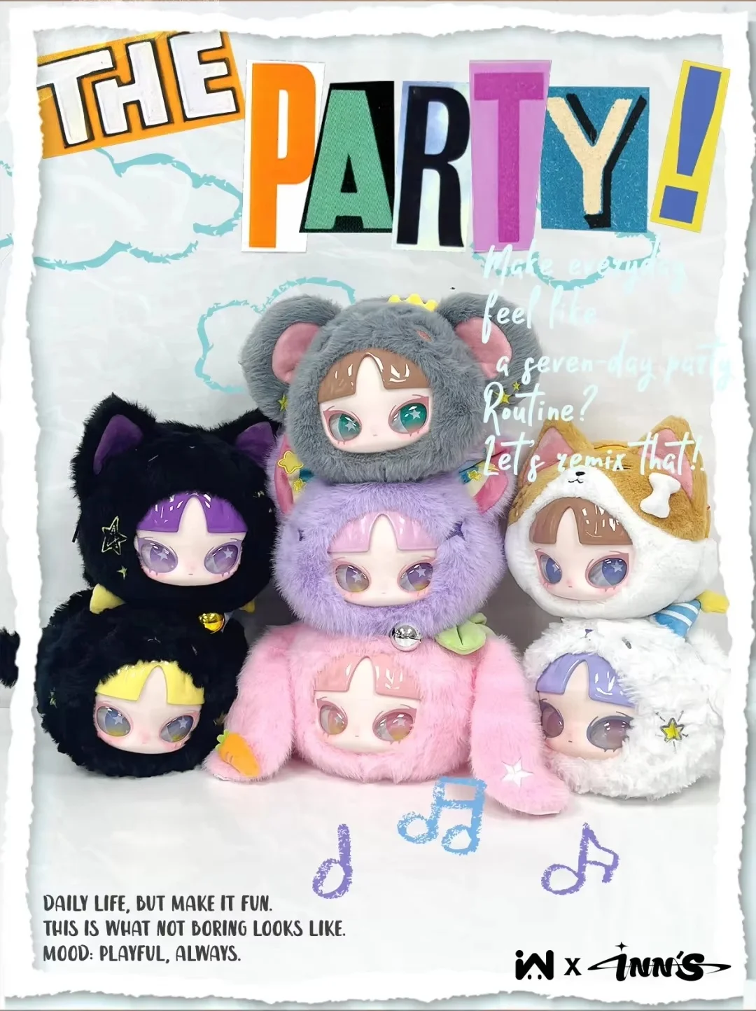

Inn Zipper Bag Seven Day Party Series Vinyl Blind Box Collectible Room Desktop Decor Child Trendy Toy Surprise Birthday Kid Gift