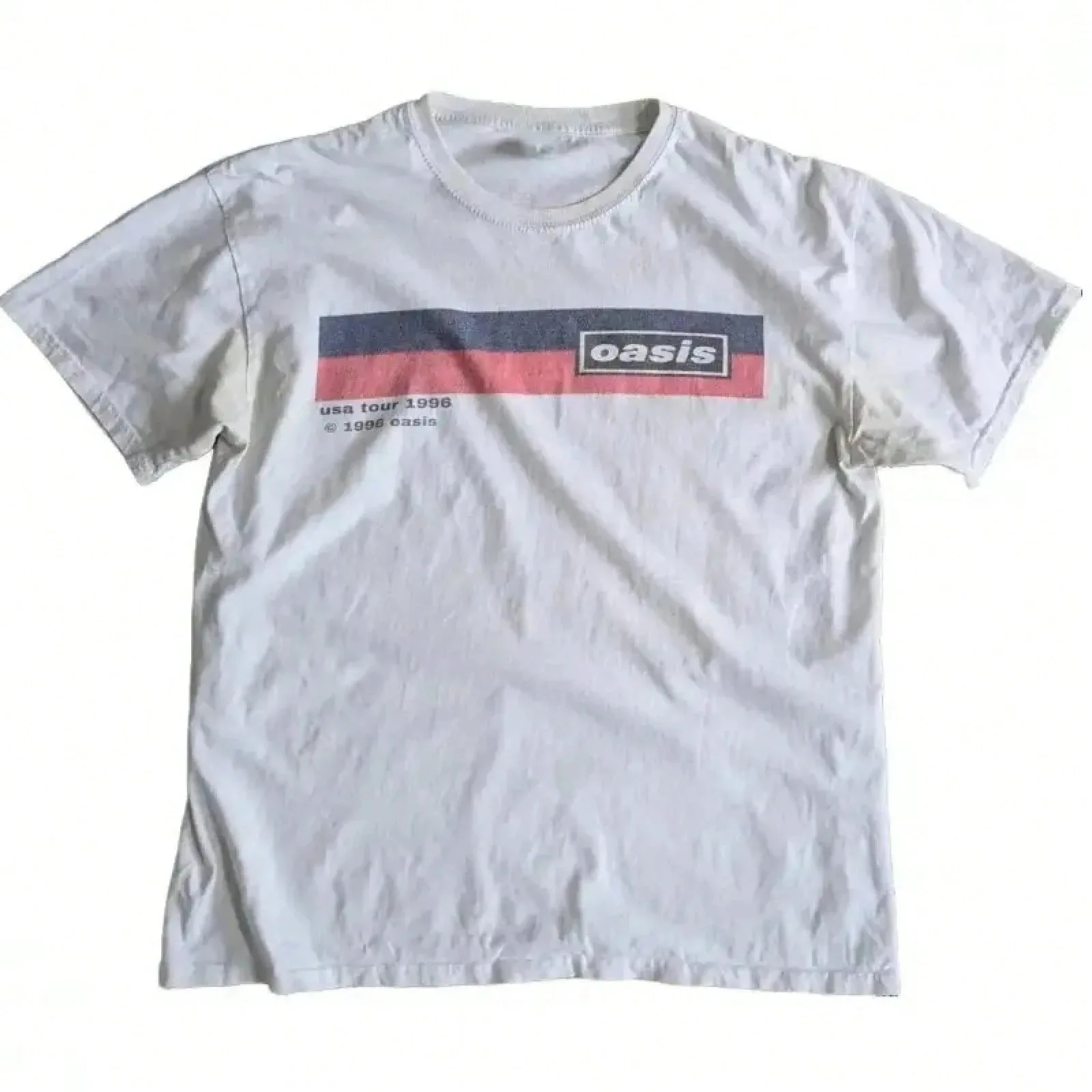 Oasis Band 1996 US Tour T-shirt Retro Style Rock Neutral Cotton T-shirt Printed Design - Suitable for Both Men and Women