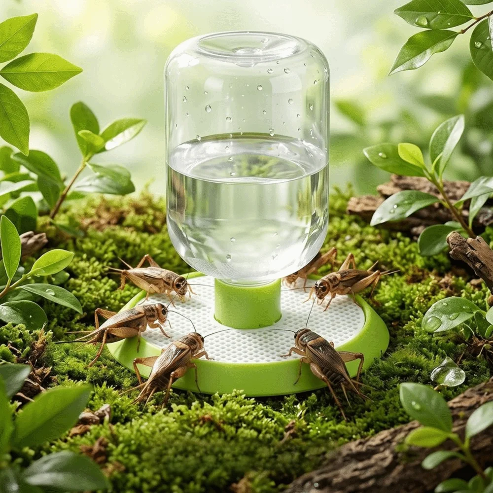 Clear Bottle Reservoir Insect Water Dispenser Round Base Perforated Base Habitat Insect Water Feeder Detachable Easy To Clean