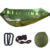 1-2 People Automatic Quick-opening Mosquito Net Hammock Outdoor Camping Pole Hammock swing Anti-rollover Nylon Rocking Chair