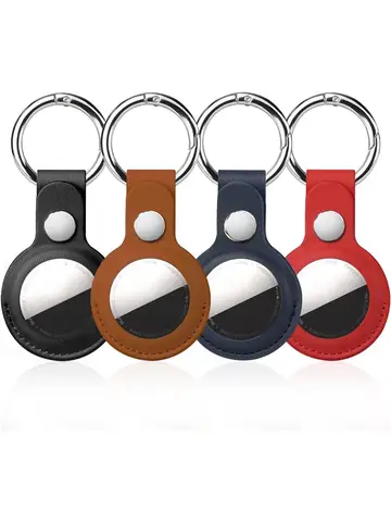 PU Leather Case for Apple Airtag Protective Case Cover for Apple Locator Tracker Anti Lost Device Keychain Tracker Accessories