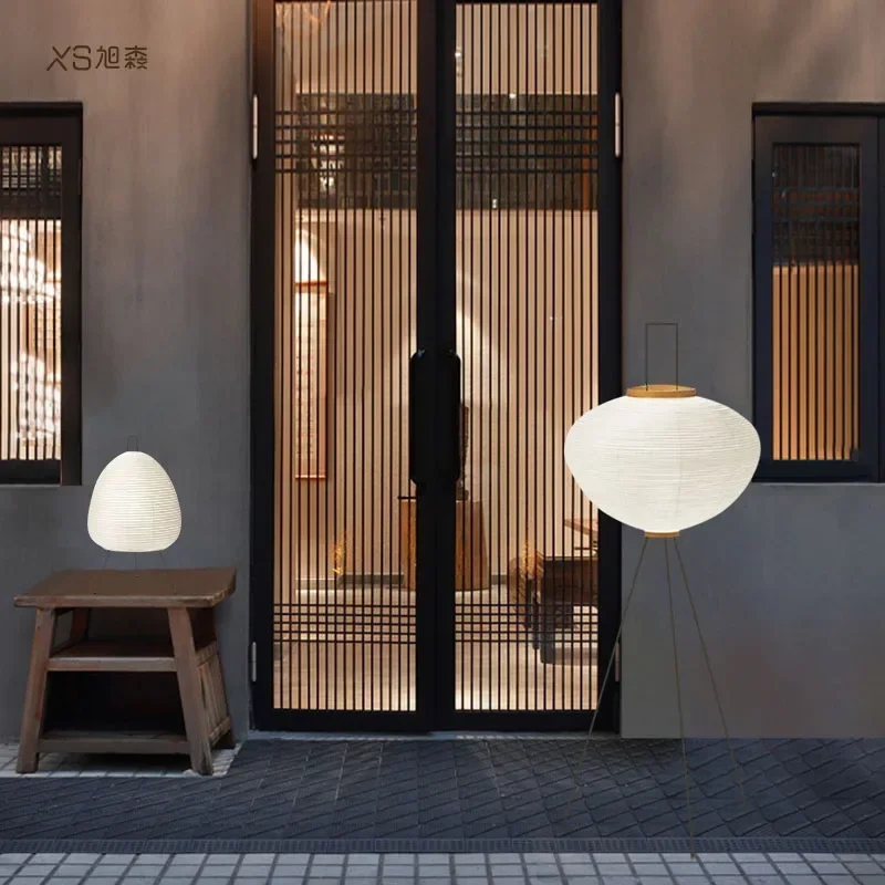 

Floor Lamp Living Room Bedroom Bed & Breakfast Study Model Room Nordic Danish Wind Paper Vertical Lantern