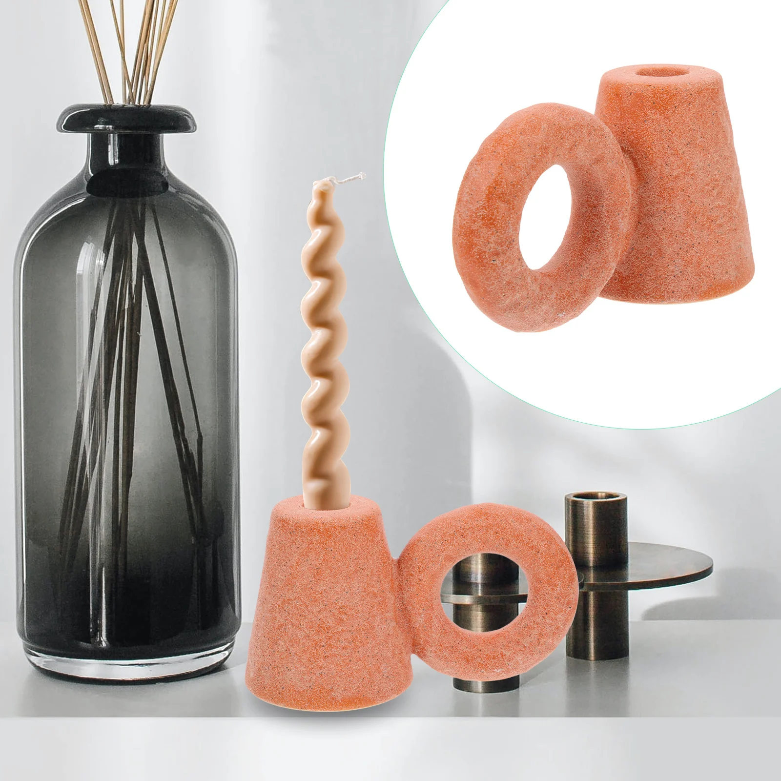 

Party Decoration Ceramic Candlestick Holder Nordic Style Stand Desktop for Home Beautiful Decorative