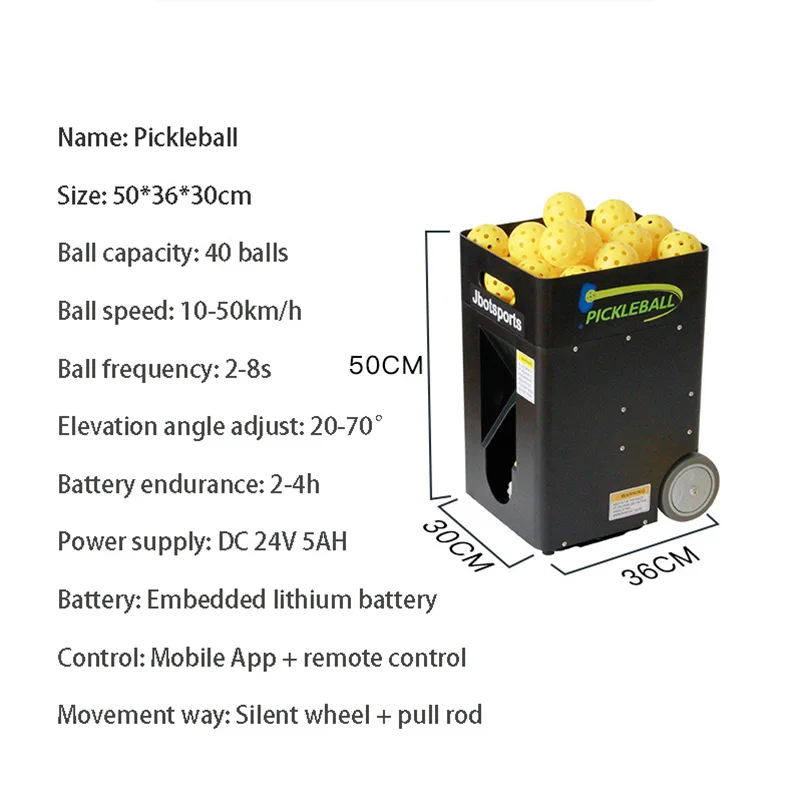 Pickleball-Máquina Inteligente para servir bolas, Ayuda de entrenamiento avanzado para principiantes, con aplicación móvil y Control remoto